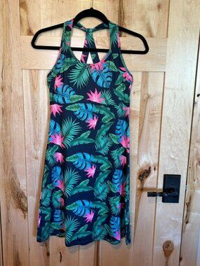 Kyodan Outdoors Strappy Active Dress S Small Floral Print Bright Built in Bra